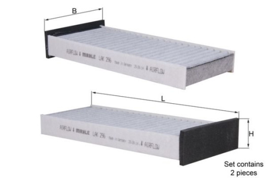 Filter, kupéventilation LAK 296/S Mahle