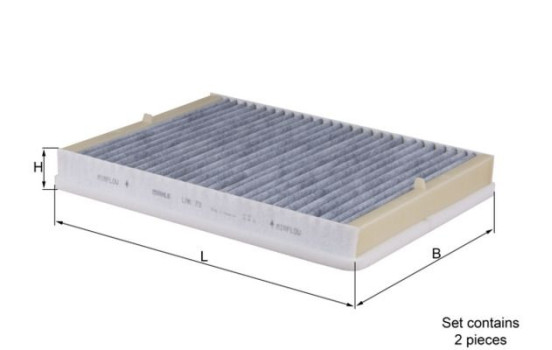 Filter, kupéventilation LAK 73/S Mahle