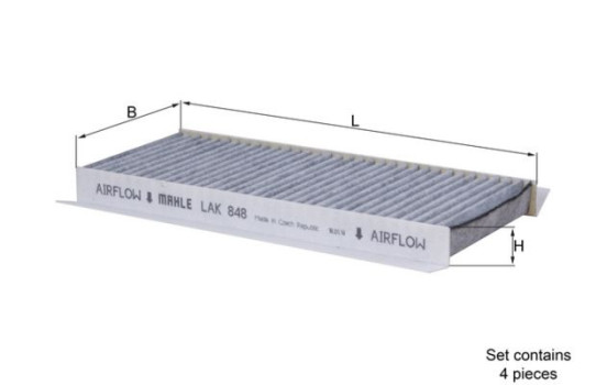 Filter, kupéventilation LAK 848/S Mahle