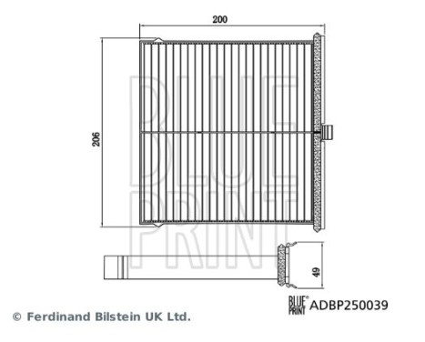 Hyttfilter ADBP250039 Blue Print, bild 3