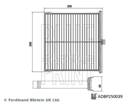 Hyttfilter ADBP250039 Blue Print, bild 3