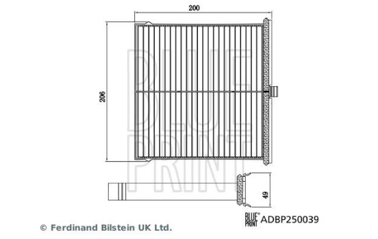 Hyttfilter ADBP250039 Blue Print, bild 3