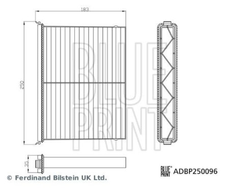 Hyttfilter ADBP250096 Blue Print