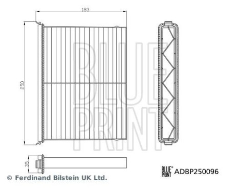 Hyttfilter ADBP250096 Blue Print, bild 3