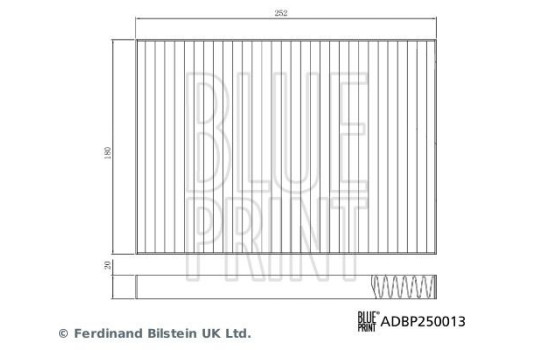 Invändigt filter ADBP250013 Blue Print, bild 3