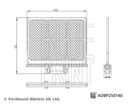 Invändigt filter ADBP250140 Blue Print