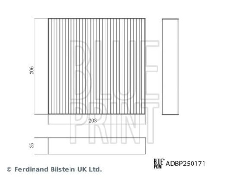 Invändigt filter ADBP250171 Blue Print