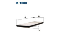 Invändigt filter K 1000 Filtron