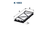 Invändigt filter K 1003 Filtron