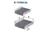 Invändigt filter K 1105A-2x Filtron