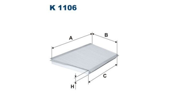 Invändigt filter K 1106 Filtron