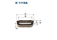 Invändigt filter K 1118A Filtron