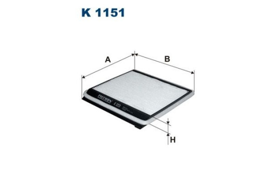 Invändigt filter K 1151 Filtron
