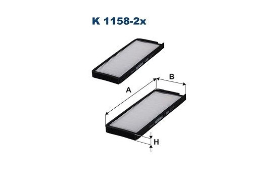 Invändigt filter K 1158-2x Filtron