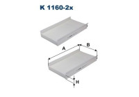 Invändigt filter K 1160-2x Filtron