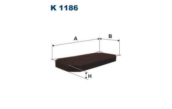 Invändigt filter K 1186 Filtron