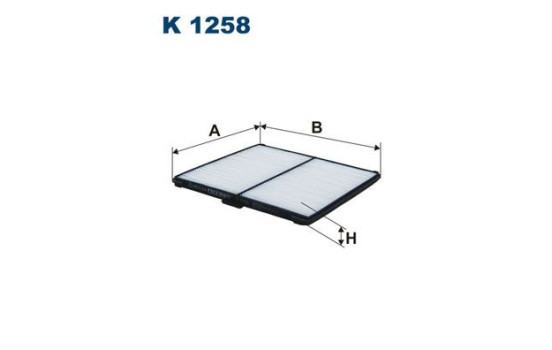 Invändigt filter K 1258 Filtron