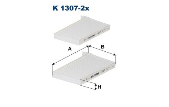 Invändigt filter K 1307-2x Filtron
