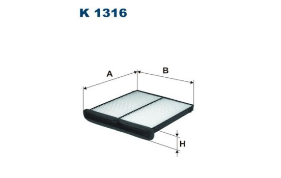 Invändigt filter K 1316 Filtron