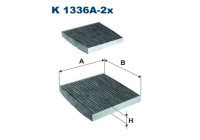 Invändigt filter K 1336A-2x Filtron