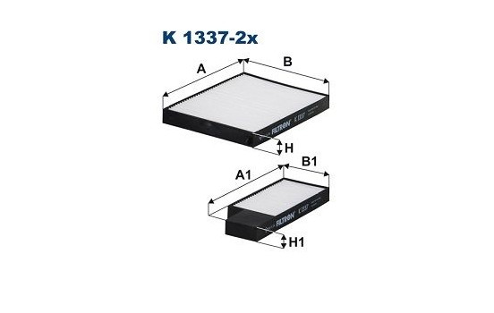 Invändigt filter K 1337-2x Filtron