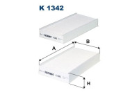 Invändigt filter K 1342-2x Filtron