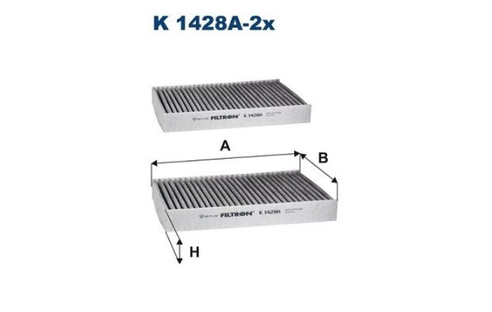 Invändigt filter K 1428A-2x Filtron