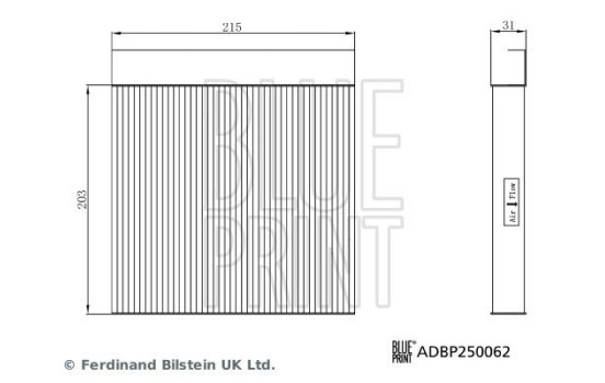 kabinluftfilter ADBP250062 Blue Print