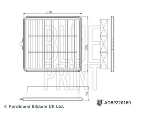 BLÅTRYCKT LUFTFILTER ADBP220160 Blue Print