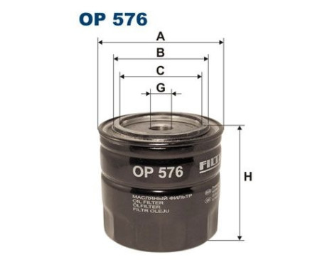 Filter, hydraulik OP 576 Filtron