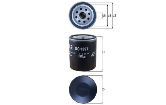 Oljefilter OC 1397 Mahle, bild 2