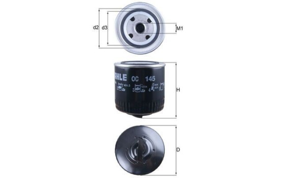 Oljefilter OC 145 Mahle, bild 2