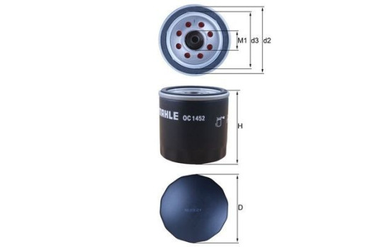 oljefilter OC 1452 Mahle, bild 2