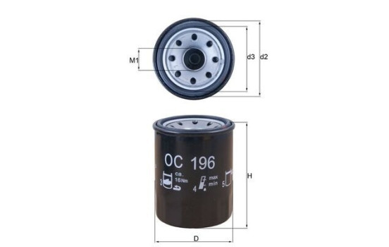 Oljefilter OC 196 Mahle, bild 3
