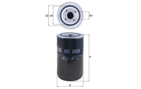 Oljefilter OC 202 Mahle, bild 2