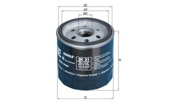 Oljefilter OC 21 OF Mahle