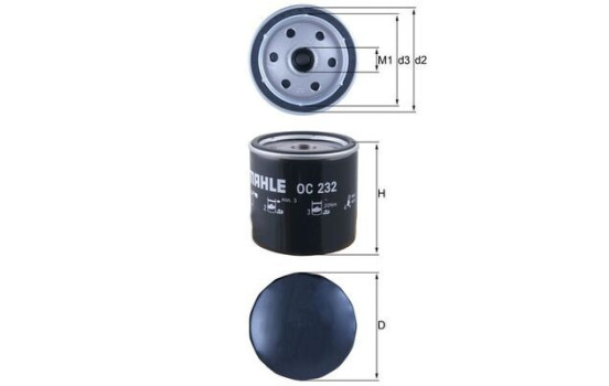 Oljefilter OC 232 Mahle, bild 2
