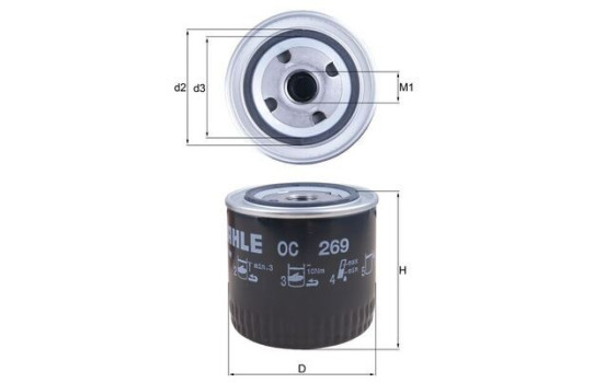 Oljefilter OC 269 Mahle, bild 2