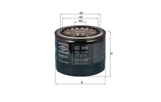 Oljefilter OC 286 Mahle, bild 2
