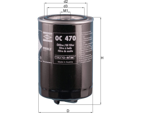 Oljefilter OC 470 Mahle