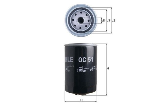 Oljefilter OC 51 Mahle, bild 4