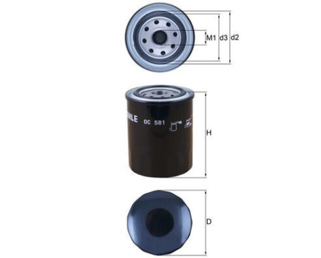 Oljefilter OC 581 Mahle, bild 2