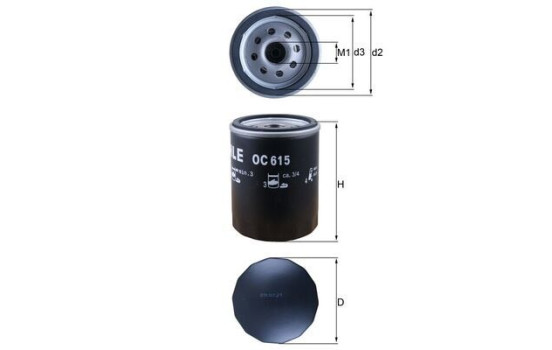 Oljefilter OC 615 Mahle, bild 2