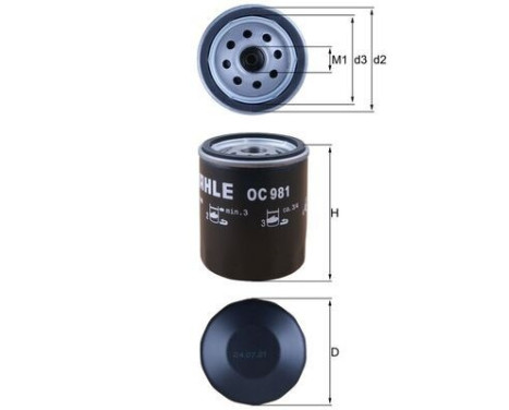 Oljefilter OC 981 Mahle, bild 4