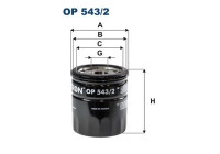 Oljefilter OP 543/2 Filtron