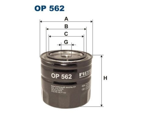 Oljefilter OP 562 Filtron