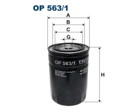 Oljefilter OP 563/1 Filtron