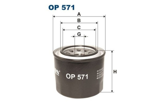 Oljefilter OP 571 Filtron