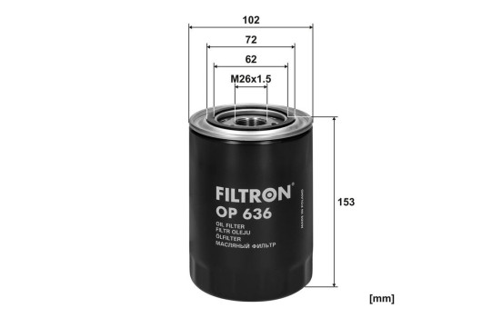 Oljefilter OP 636 Filtron, bild 3