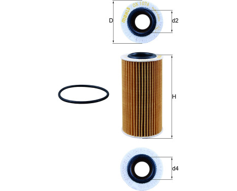 Oljefilter OX 1076D Mahle